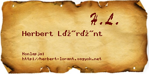 Herbert Lóránt névjegykártya